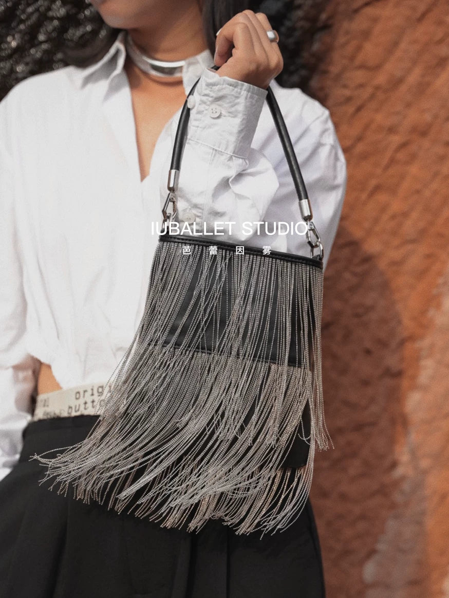 IUBALLET Fringed Mini Messenger Chain Bag
