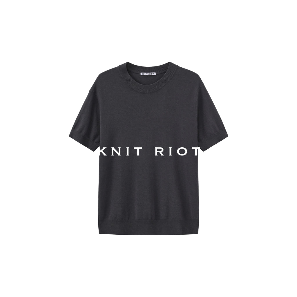 KNITRIOT Crew Neck Skin-friendly Breathable Knitted Sweater Tee