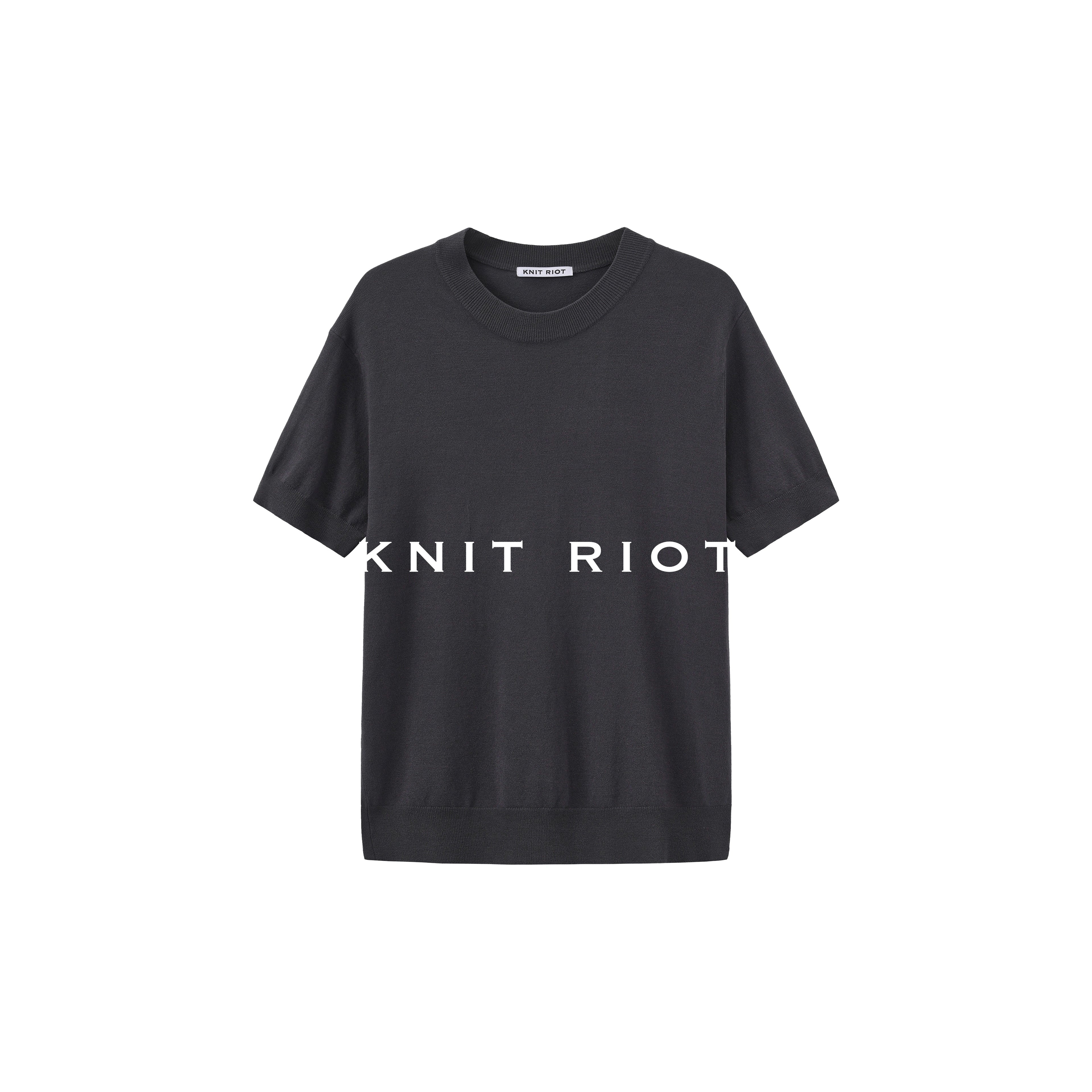 KNITRIOT Crew Neck Skin-friendly Breathable Knitted Sweater Tee