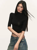 Anna Aneae Small Turtleneck Slim-fit Fleece Bottoming Shirt