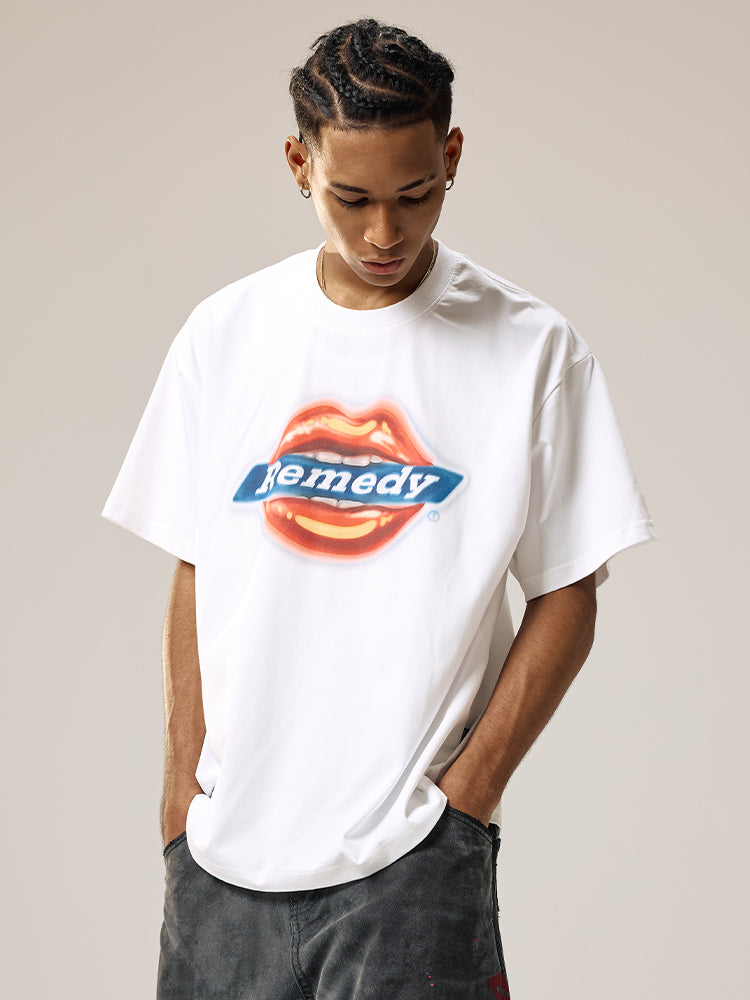 Remedy D-kiss Inkjet Lips Guochao Tee