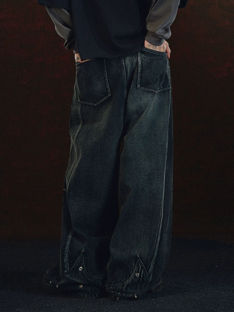 DICETINY Silhouette Splicing Wash Jeans