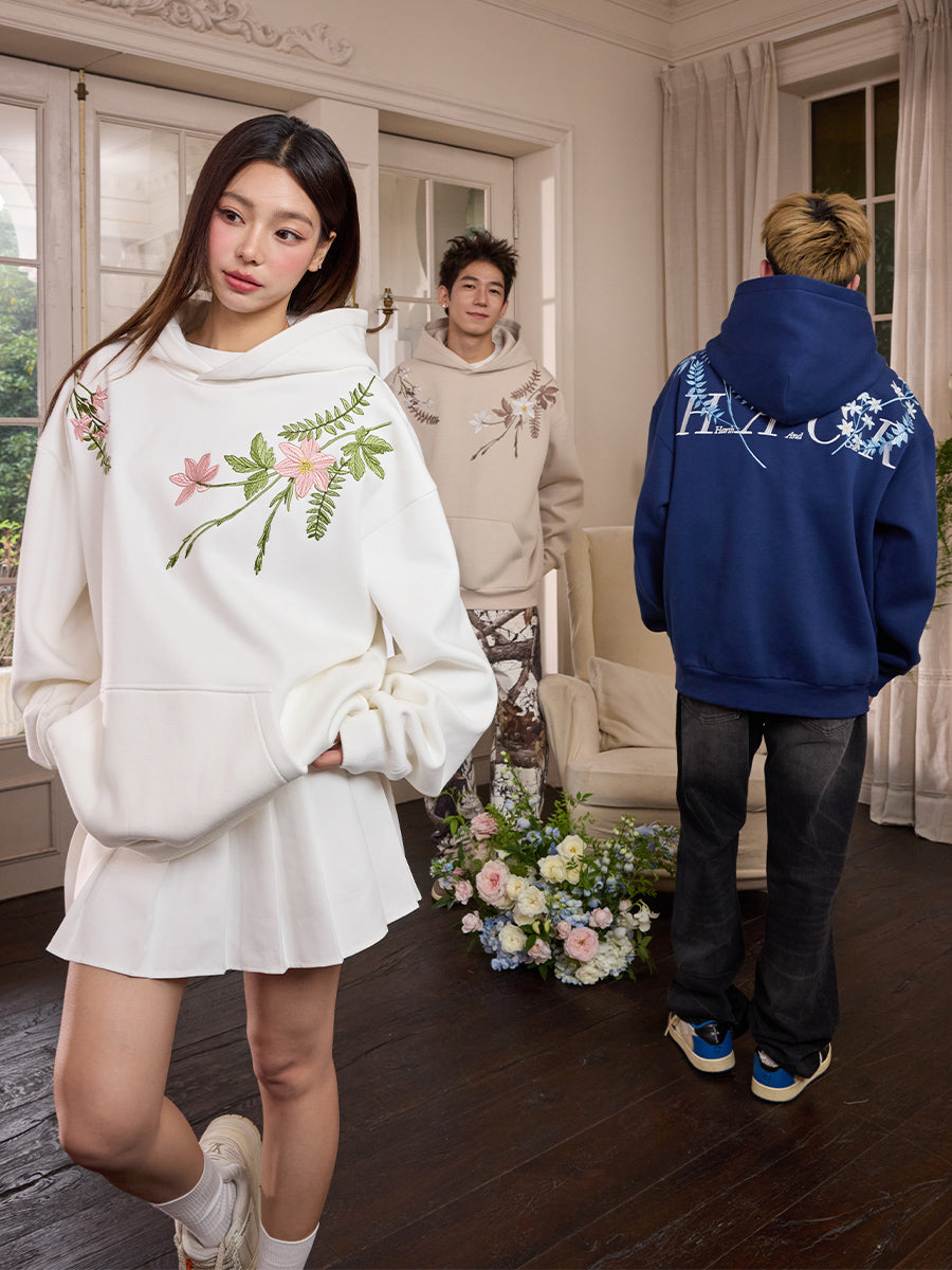 Harshandcruel floral embroidery HACR Hoodie
