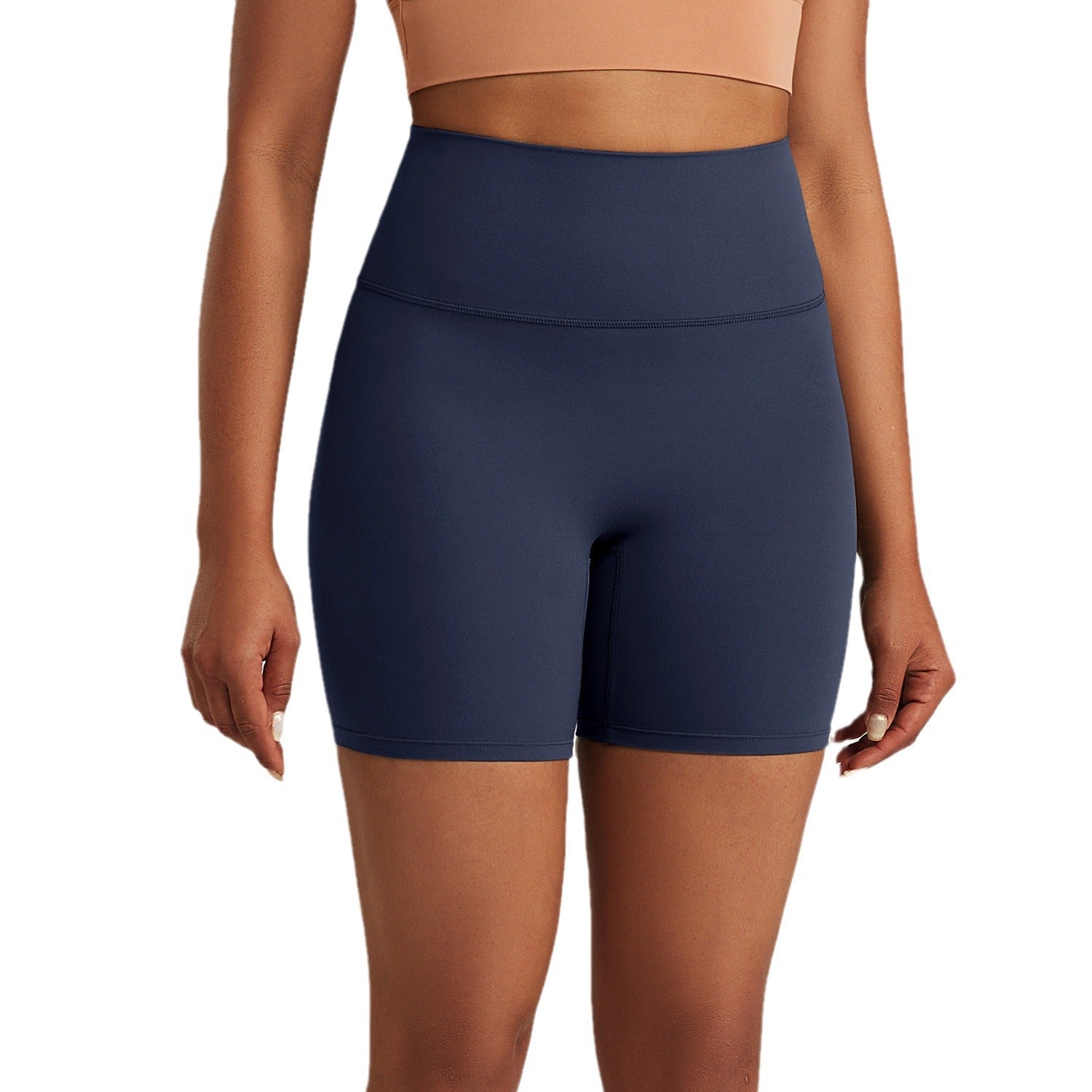 Athena Lulu Nude High Waist Elastic Tight Fitness Three-point Pants