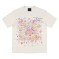 MEDM Flower Print Color Yarn Casual Loose Tee