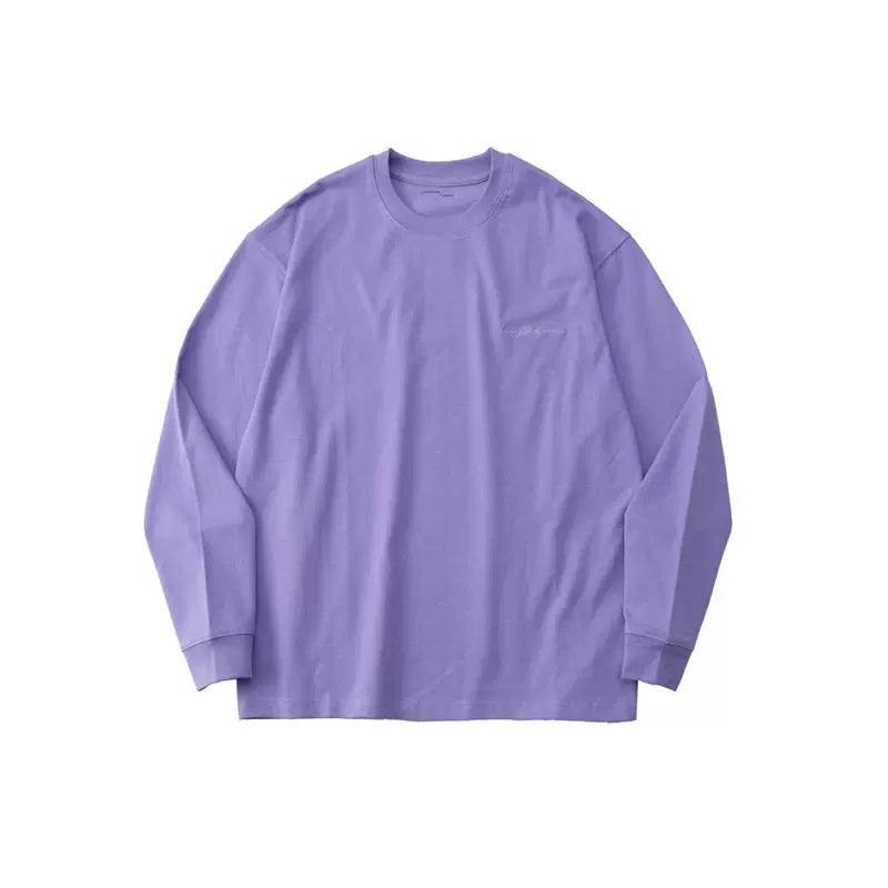 LIVINGTOWN Basic Casual Loose Small Neckline Embroidery Long Sleeve