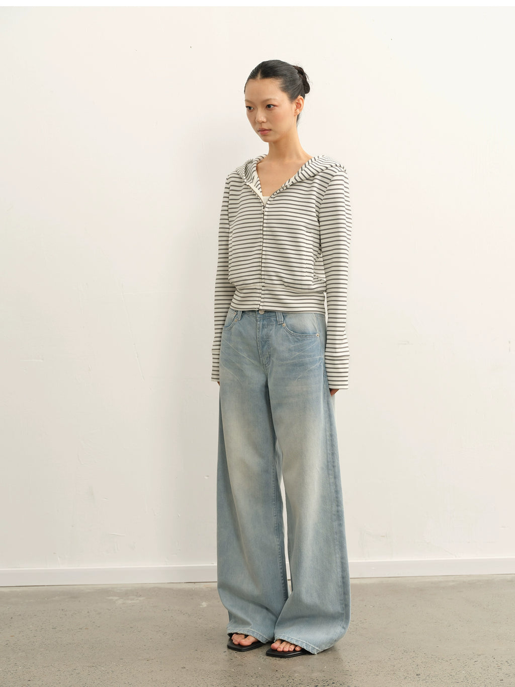 LINY LIBERTY Vintage Striped Hooded Cardigan Jacket