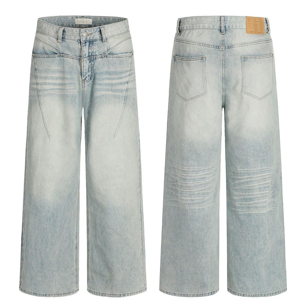 11KN Retro Cat Beard Loose Jeans
