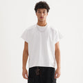 (Clearance) FIVE MEN short rough edge one-piece sleeve pure cotton BOXY Tee