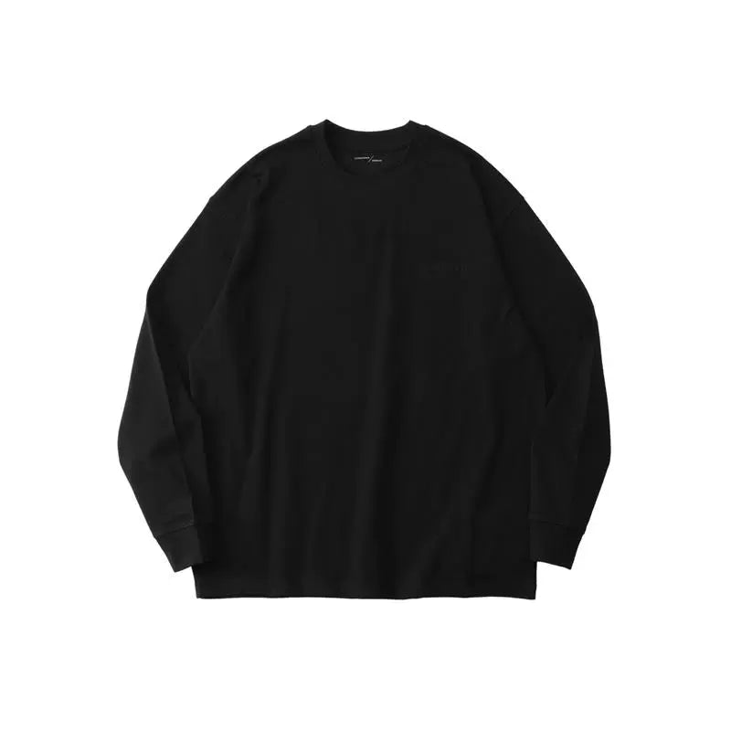 LIVINGTOWN Basic Casual Loose Small Neckline Embroidery Long Sleeve