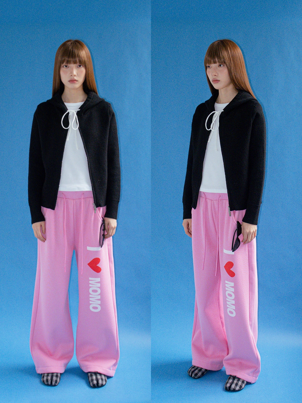 FUNKYFUN Double Zipper Micro-loose Knitted Sweater Jacket