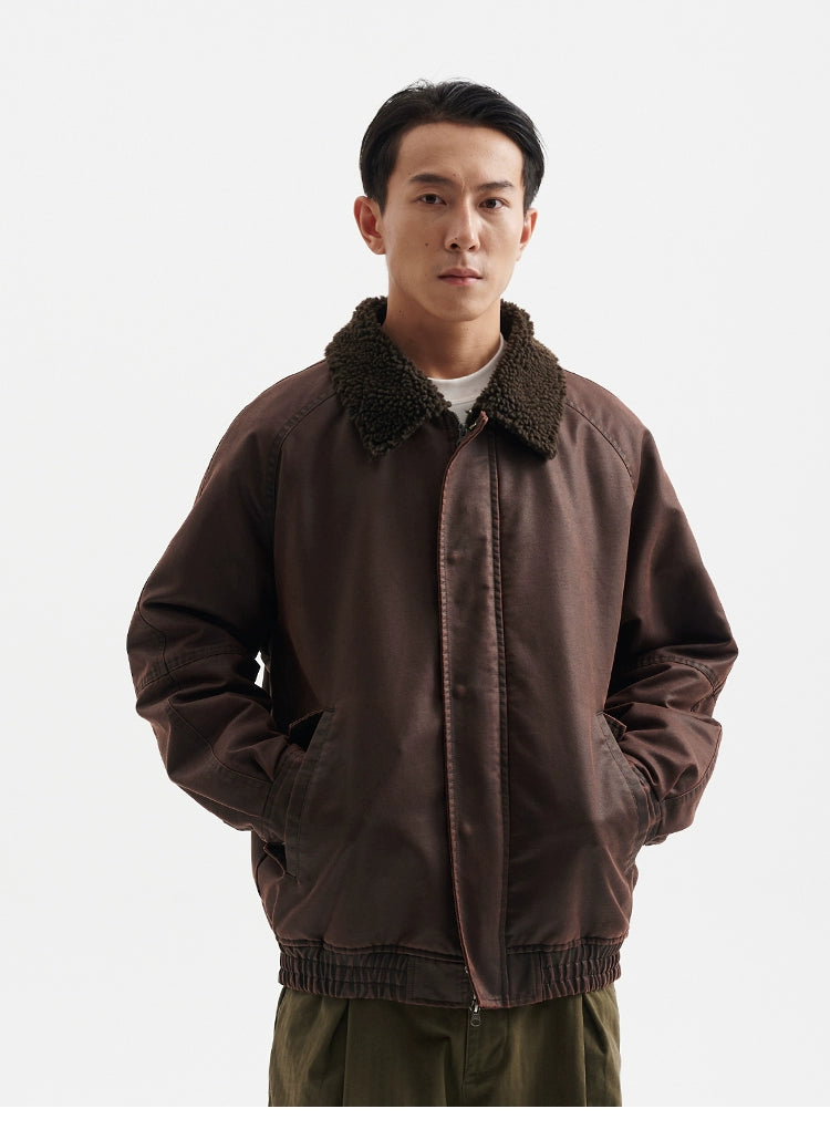 BUTTBILL Vintage Loose Imitation Cashmere Collar Jacket