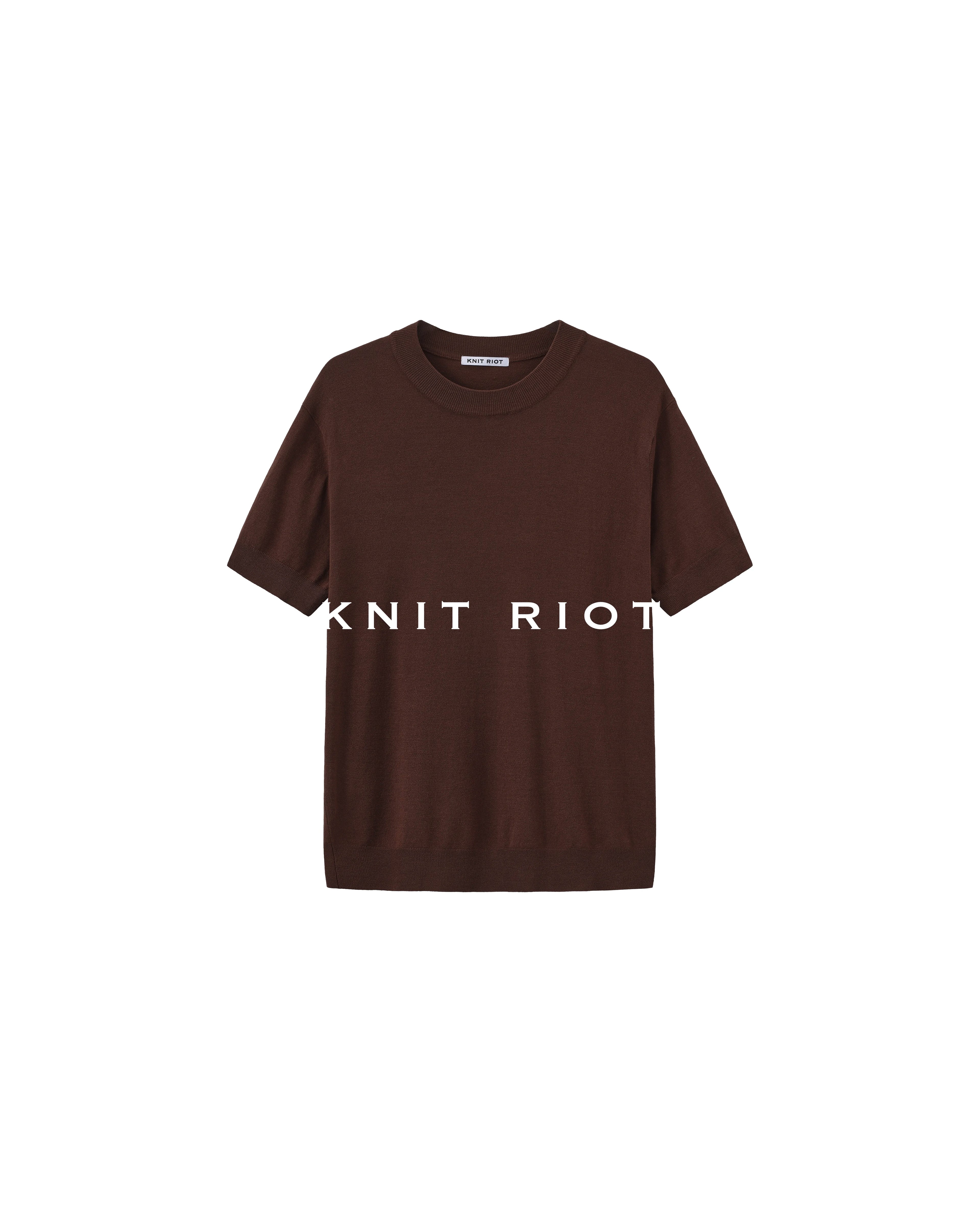KNITRIOT Crew Neck Skin-friendly Breathable Knitted Sweater Tee