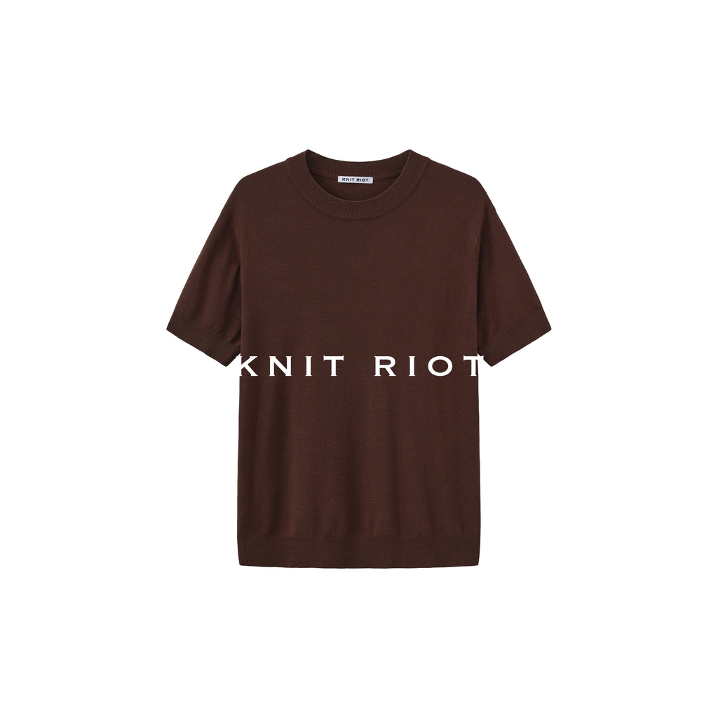 KNITRIOT Crew Neck Skin-friendly Breathable Knitted Sweater Tee