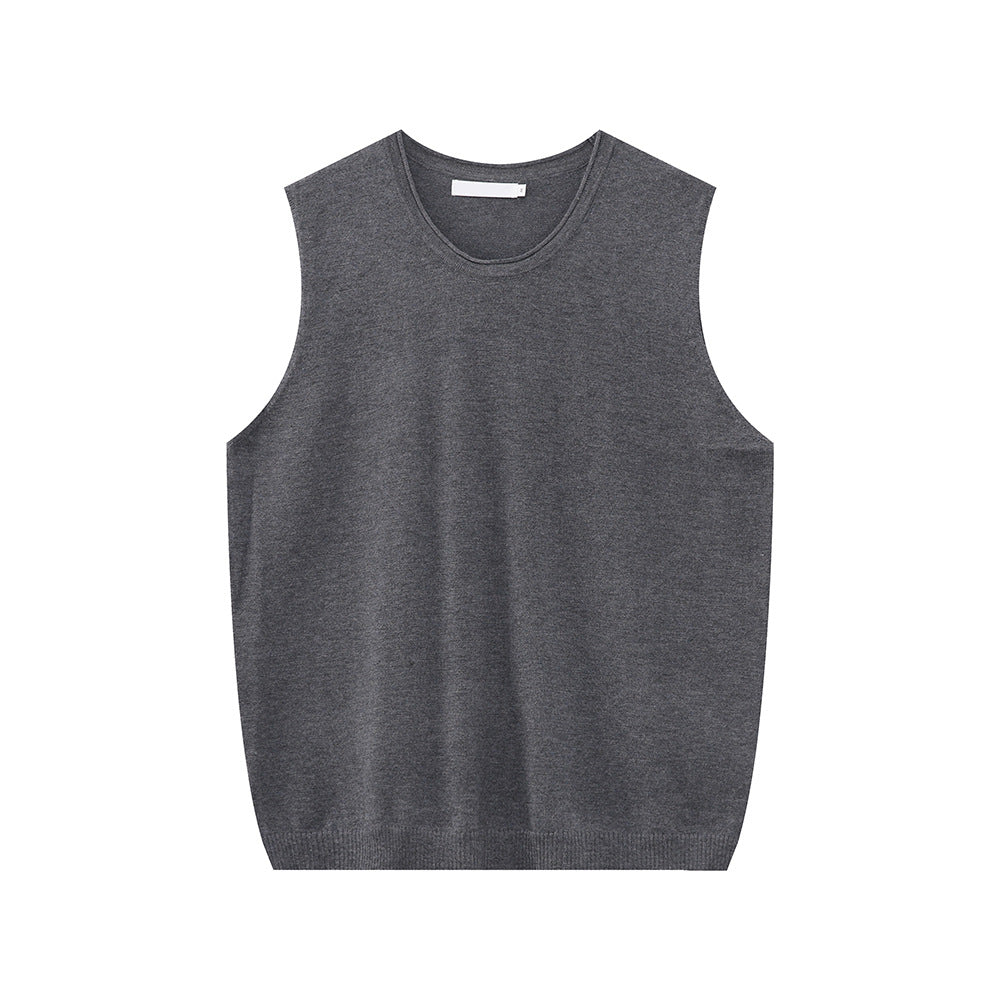 MTLCLOTHES Korean Round Neck Loose Sleeveless Knitted Vest