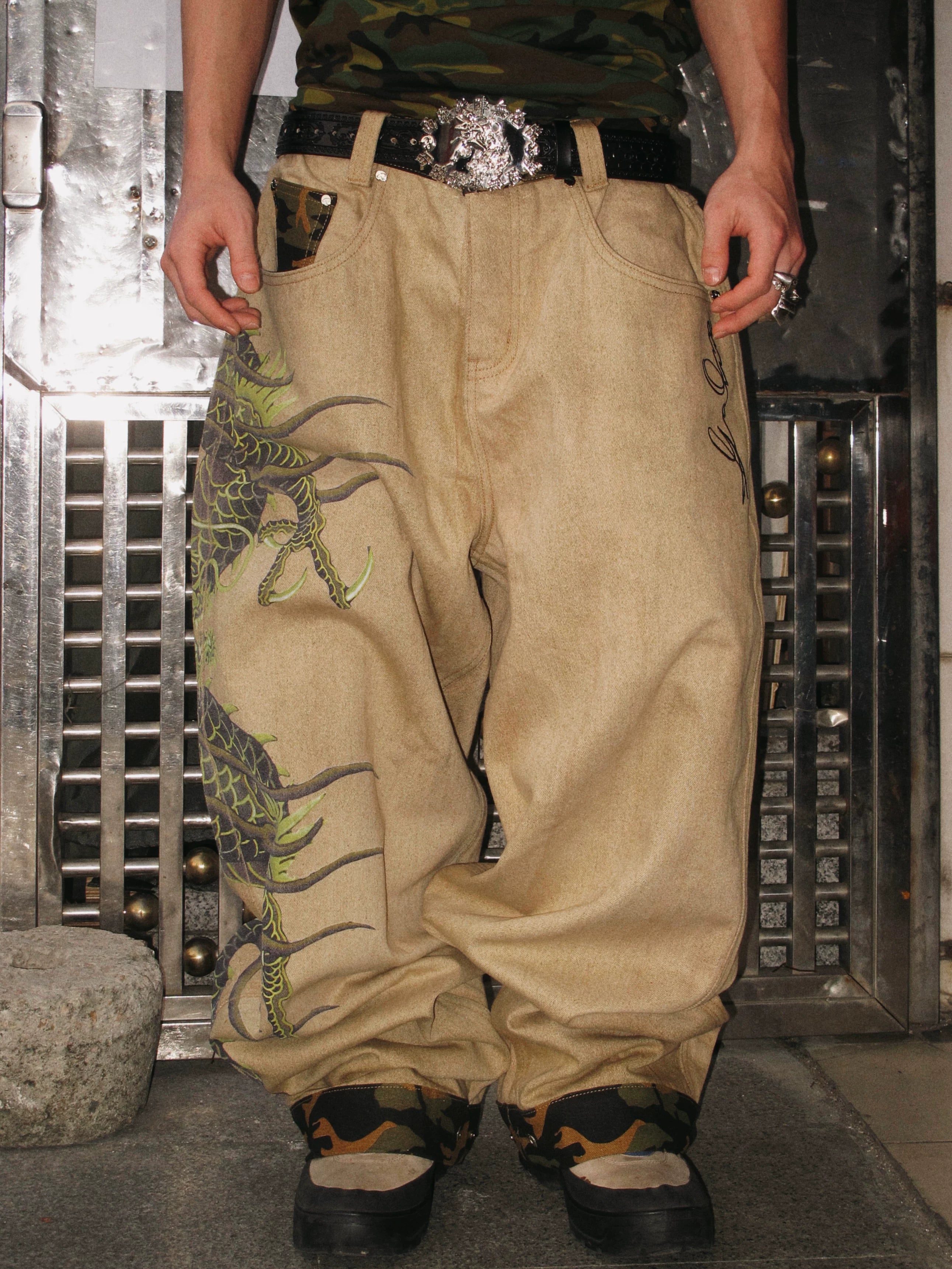 Game One Khaki Camo Dragon Jeans