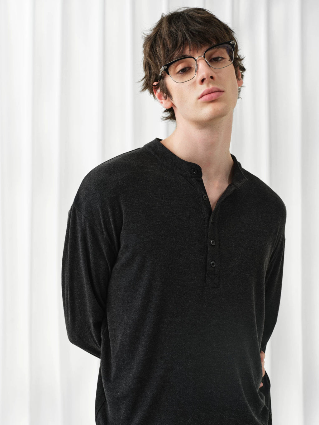 VLABMADE Elegant Old Money Henry Collar Long Sleeves