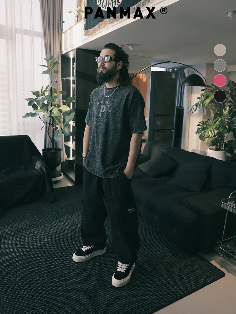PANMAX Letter Print Versatile Loose Tee
