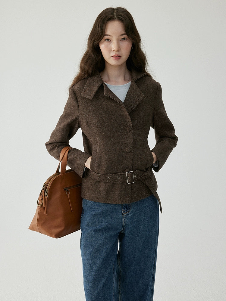 VOOE Retro Waist Slim Versatile Jacket