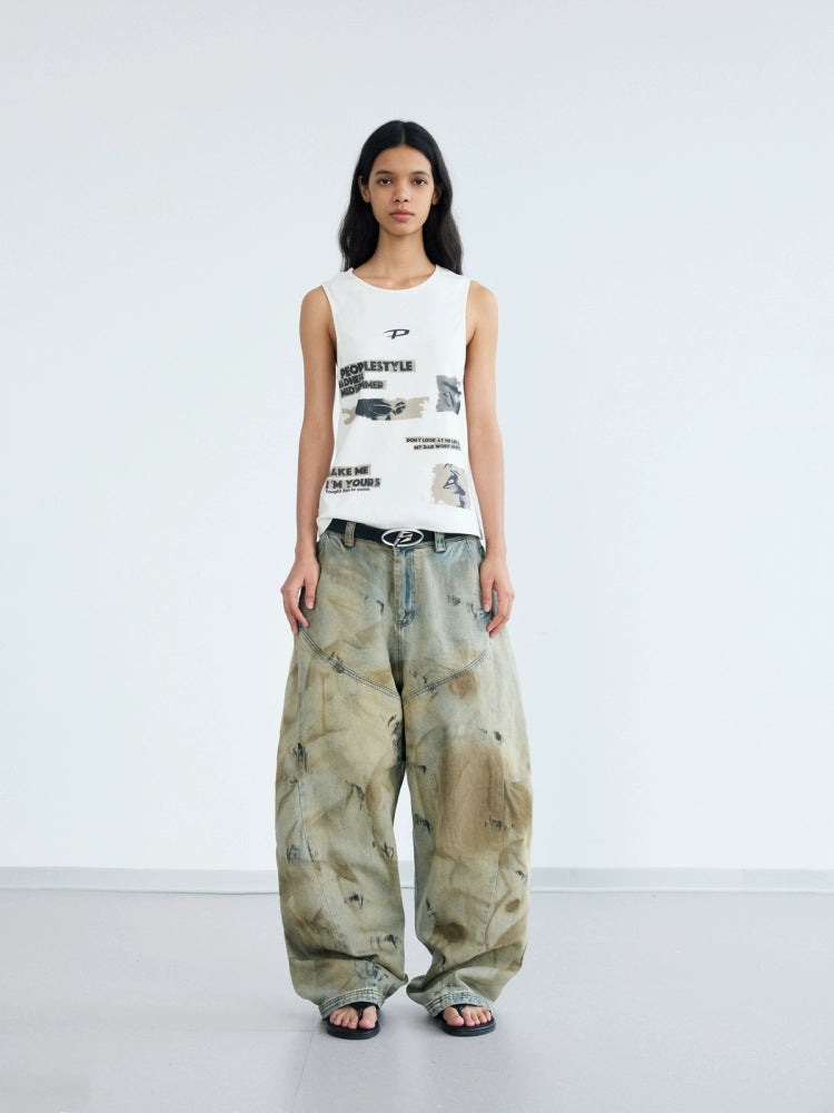 PEOPLESTYLE Graffiti Pit Strip Knitted Vest