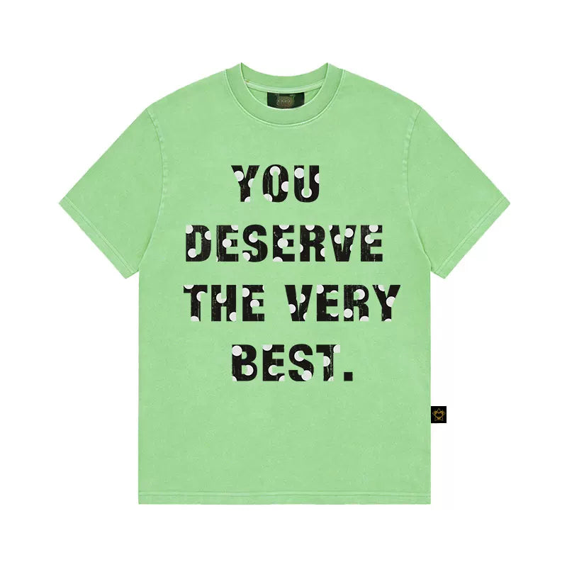 MMBBT Polka Dot Letter Print Round Neck Tee