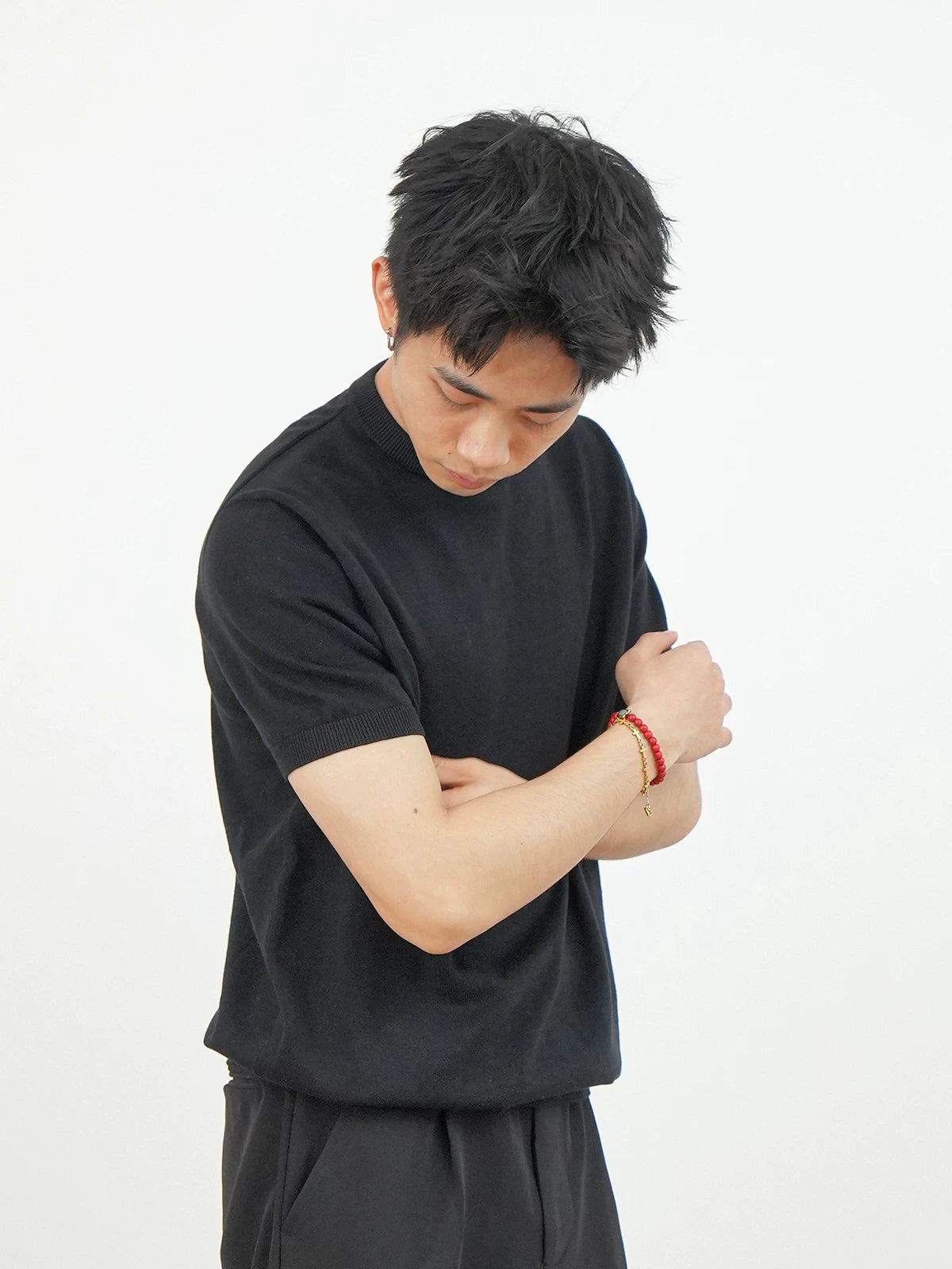 GOODLIVEABLE Front Shoulder Casual Comfortable Tee