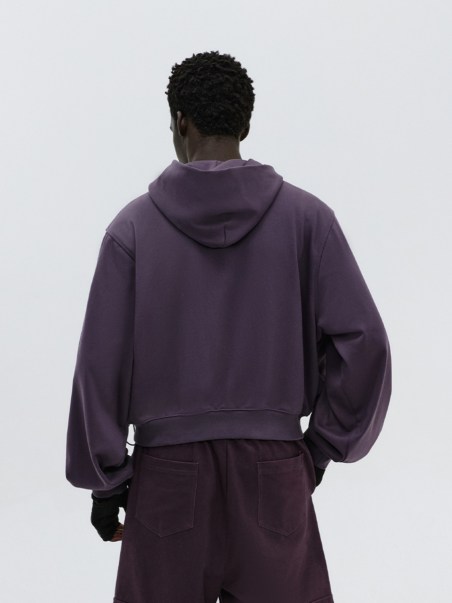 ATRY Short Simple Retro Loose Zipper Jacket