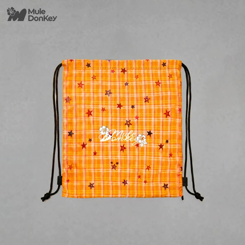 Donkey Plaid Star Niche Double Shoulder Drawstring Bag
