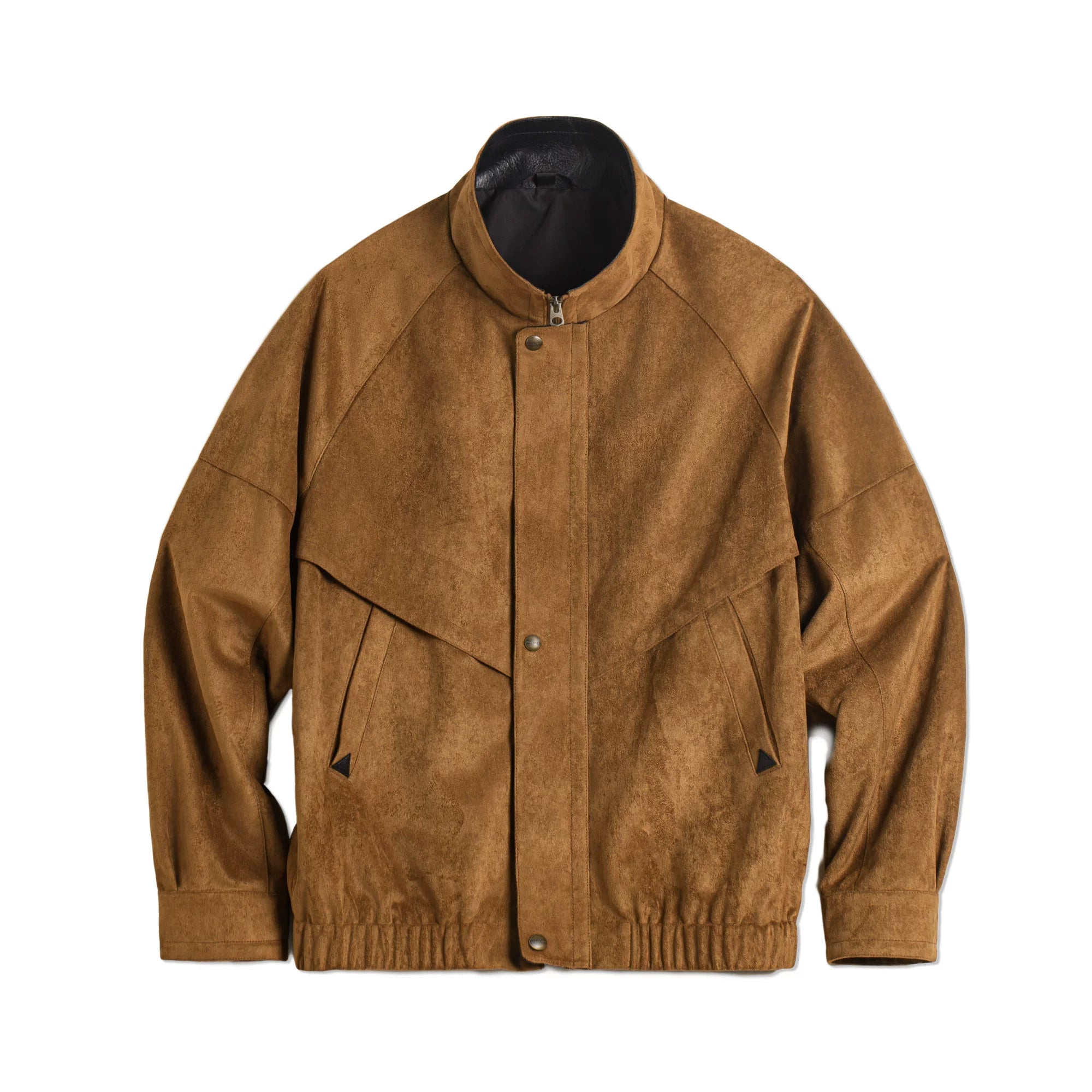 Madden Vintage Suede Coach Stand-Up Collar Fur Jacket