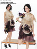 YEDM Gradual Change Layering Suspender Dress