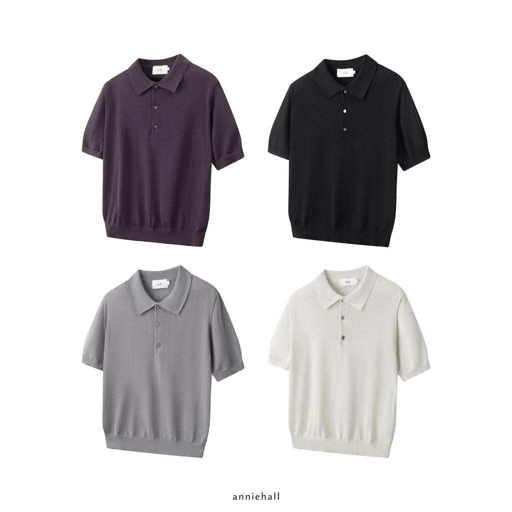 Anniehall Cool Breathable Sweaty Polo Knitted Sweater
