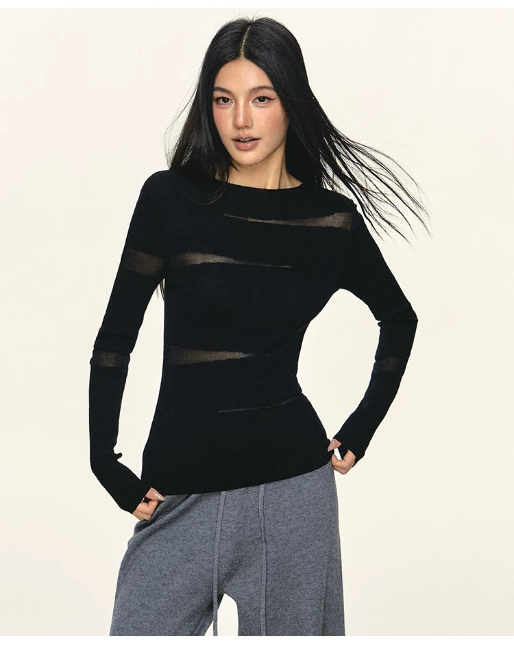 Anna Aneae Irregular Waist Casual Versatile Long Sleeves
