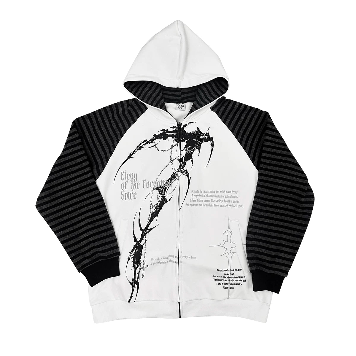 Wetbody Tattoo Print Loose Extra Thin Hooded Sweater