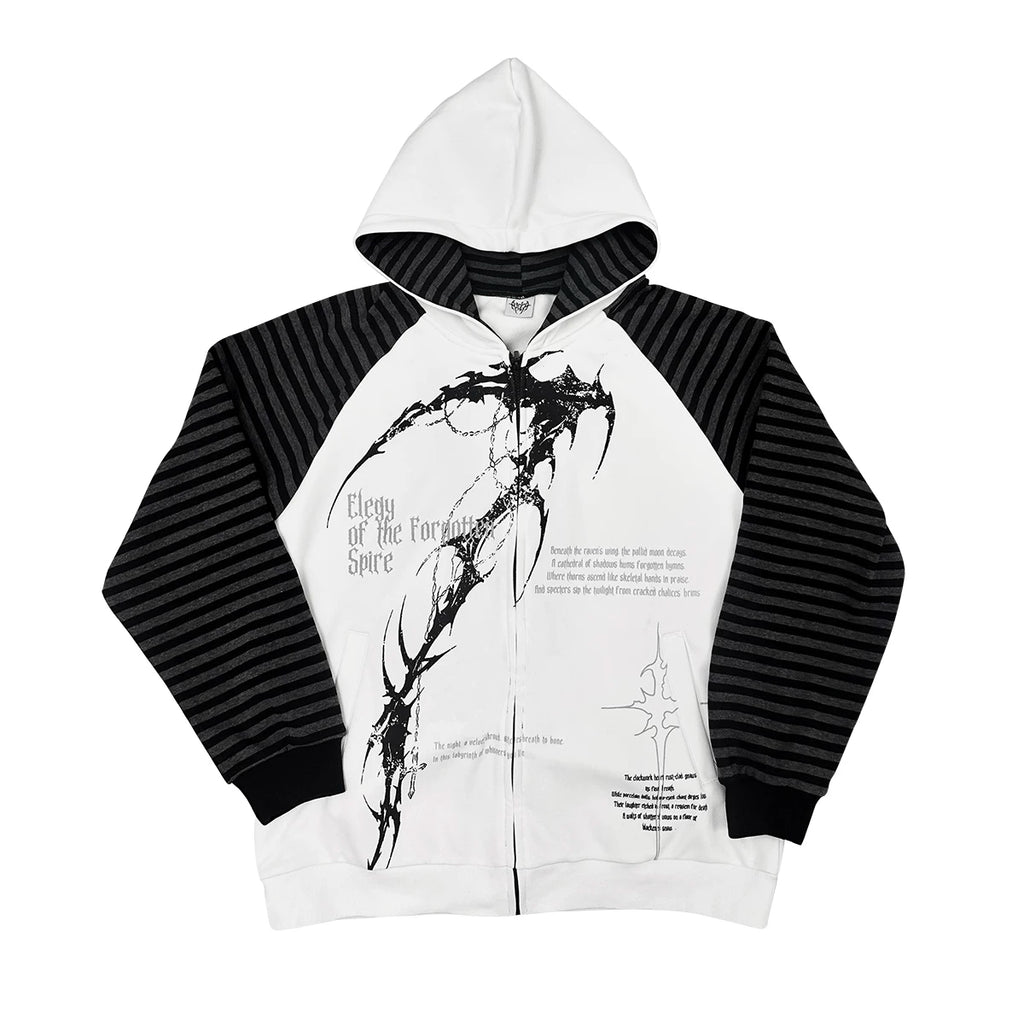 Wetbody Tattoo Print Loose Extra Thin Hooded Sweater
