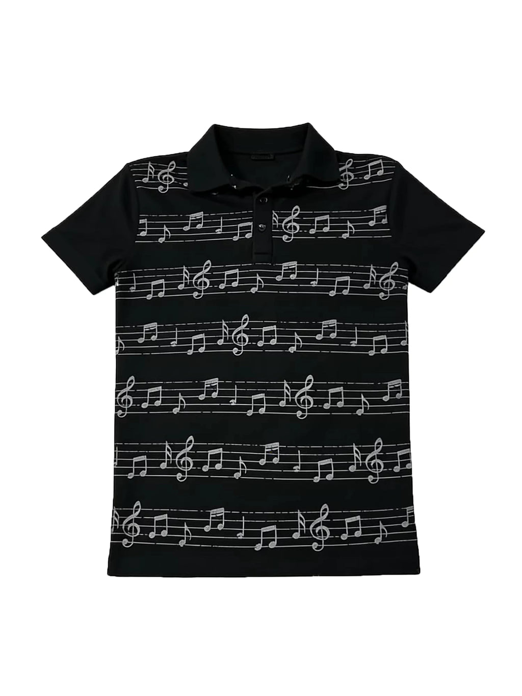 FTS Note Sheet Music Straight Shoulders Slim Polo Tee