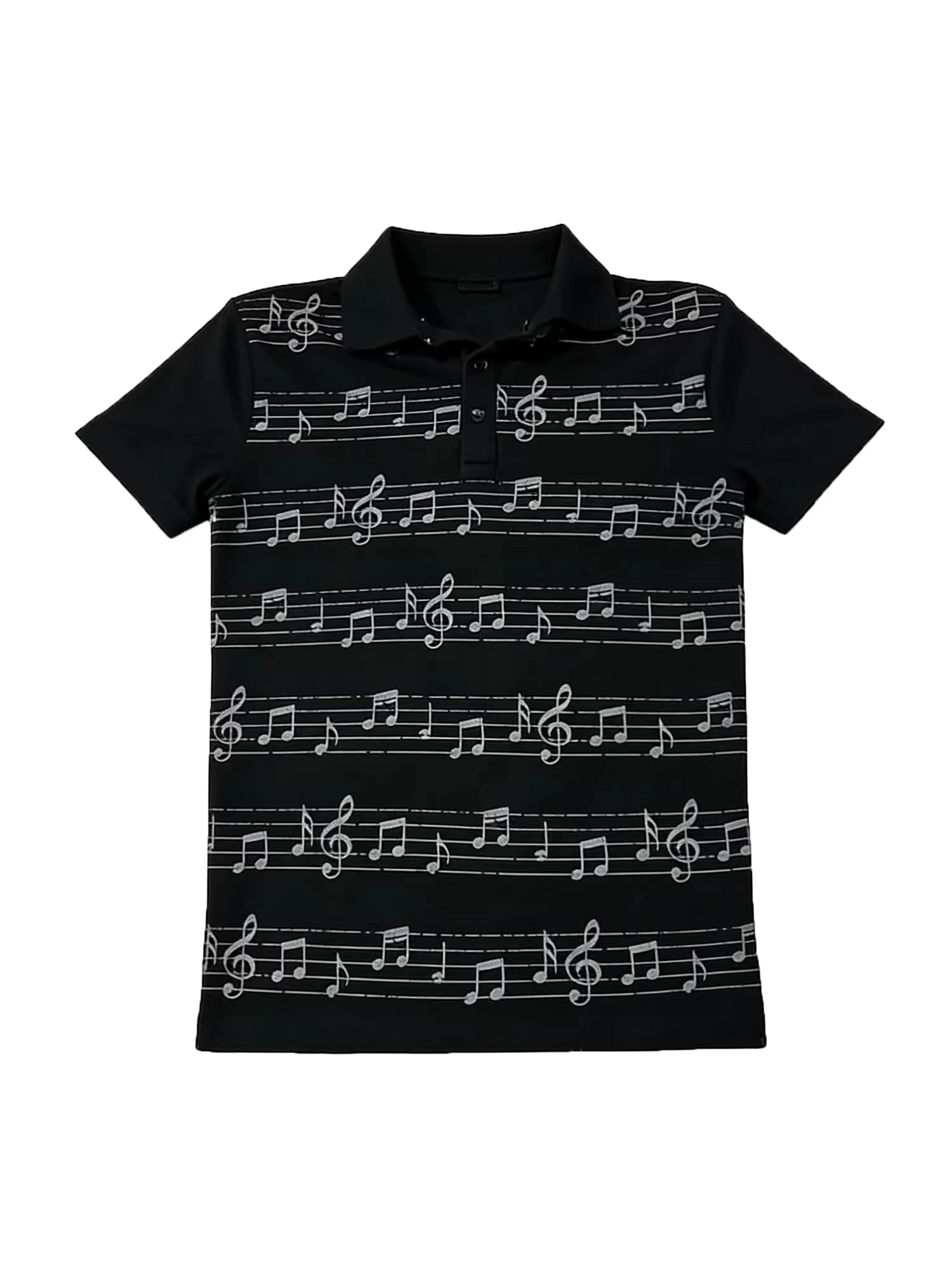 FTS Note Sheet Music Straight Shoulders Slim Polo Tee