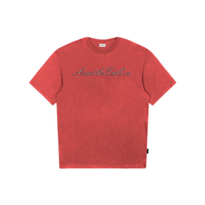 [KONOOT] 25SS (SLOGAN) embroidery craft Boxy 280G Tee