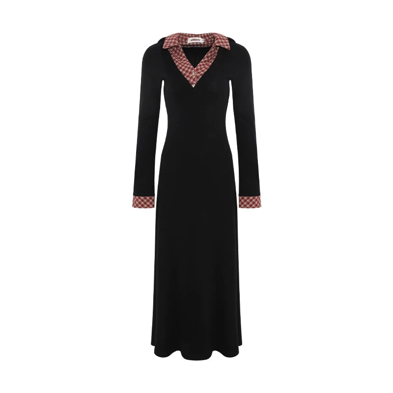 Wildberry Korean College Style Long Sleeve Dress