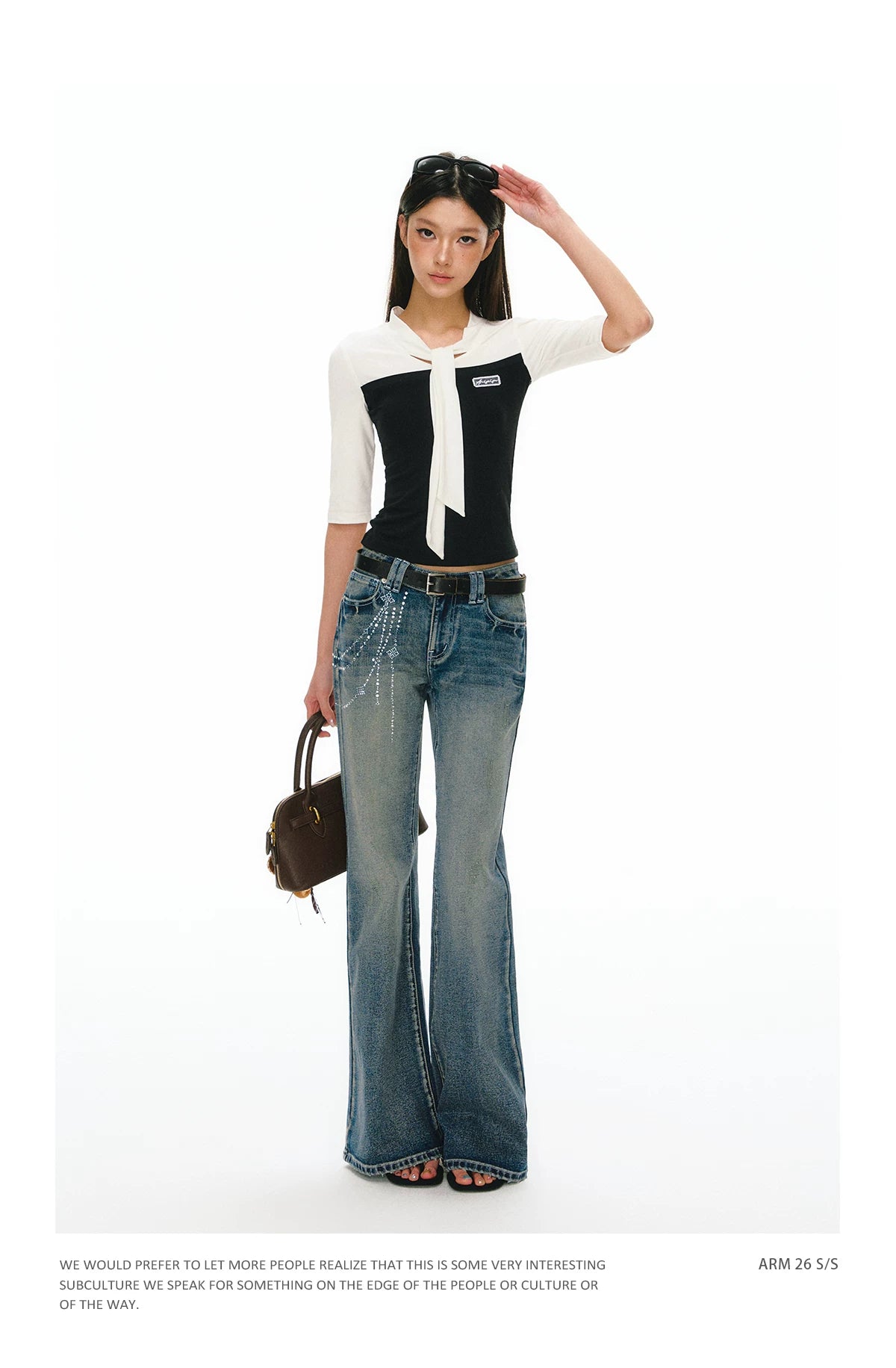 Ariseism Retro Splicing Slim Versatile Tee