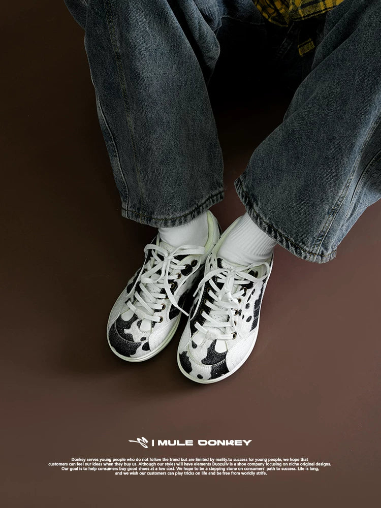 Donkey Cow Pattern Casual Board Shoes