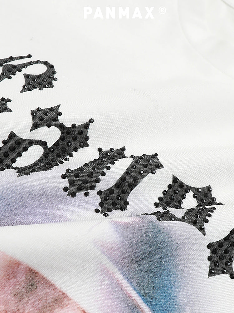 PANMAX Loose Versatile Pure Cotton Cat Head Print Tee