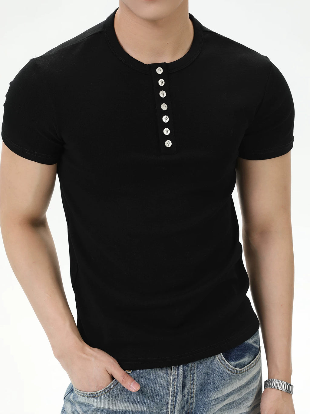 TURNTIDE Henry Collar Slim Tee