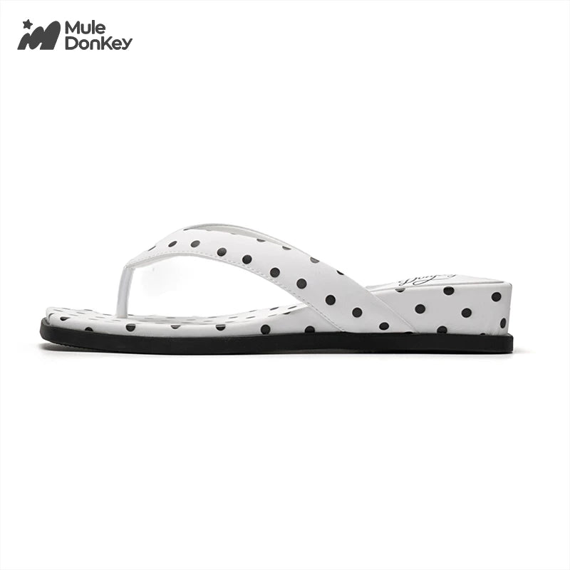 Donkey Polka Dot Wedge Heel Wear Platform Slippers