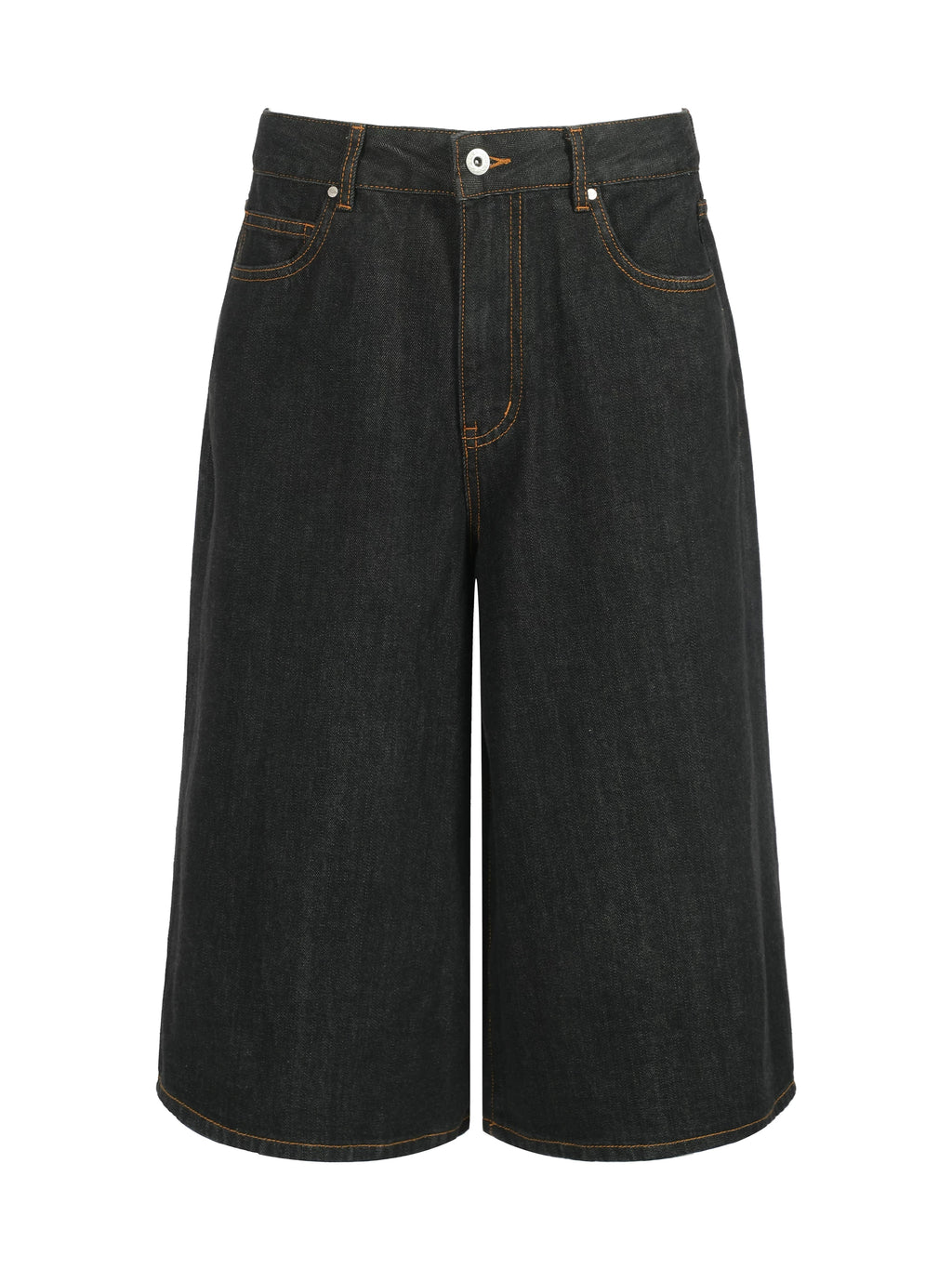 TERRAINCOGNITA Loose and Old Seven-point Denim Shorts