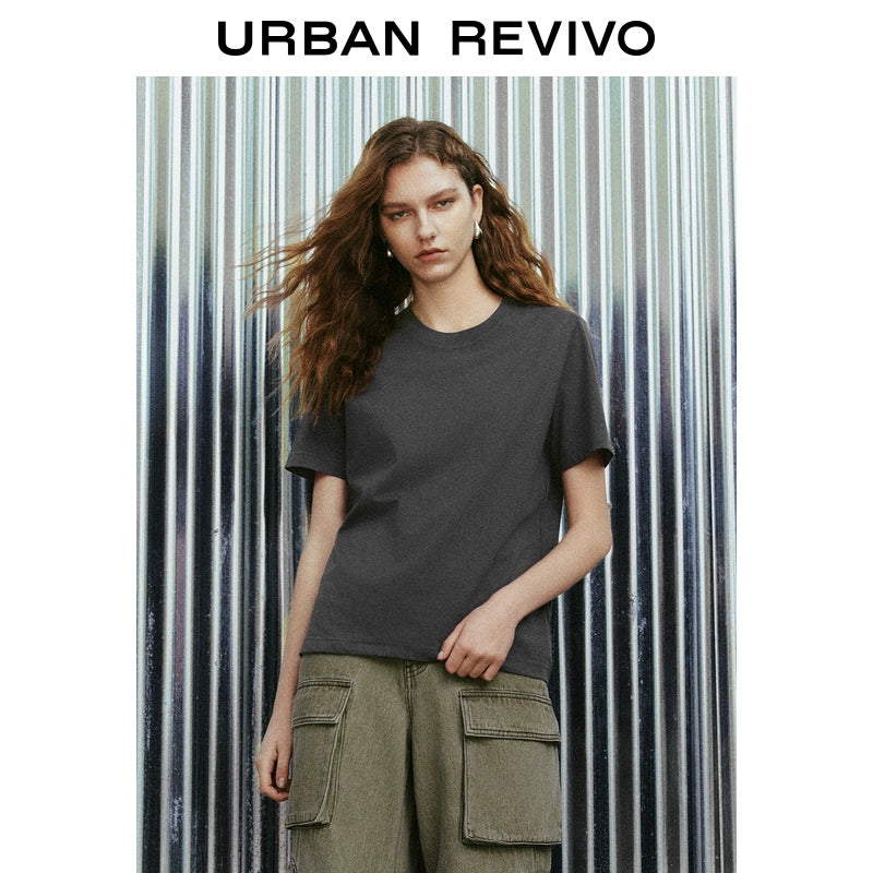 URBAN REVIVO Casual Versatile Loose Short Sleeve T-Shirt