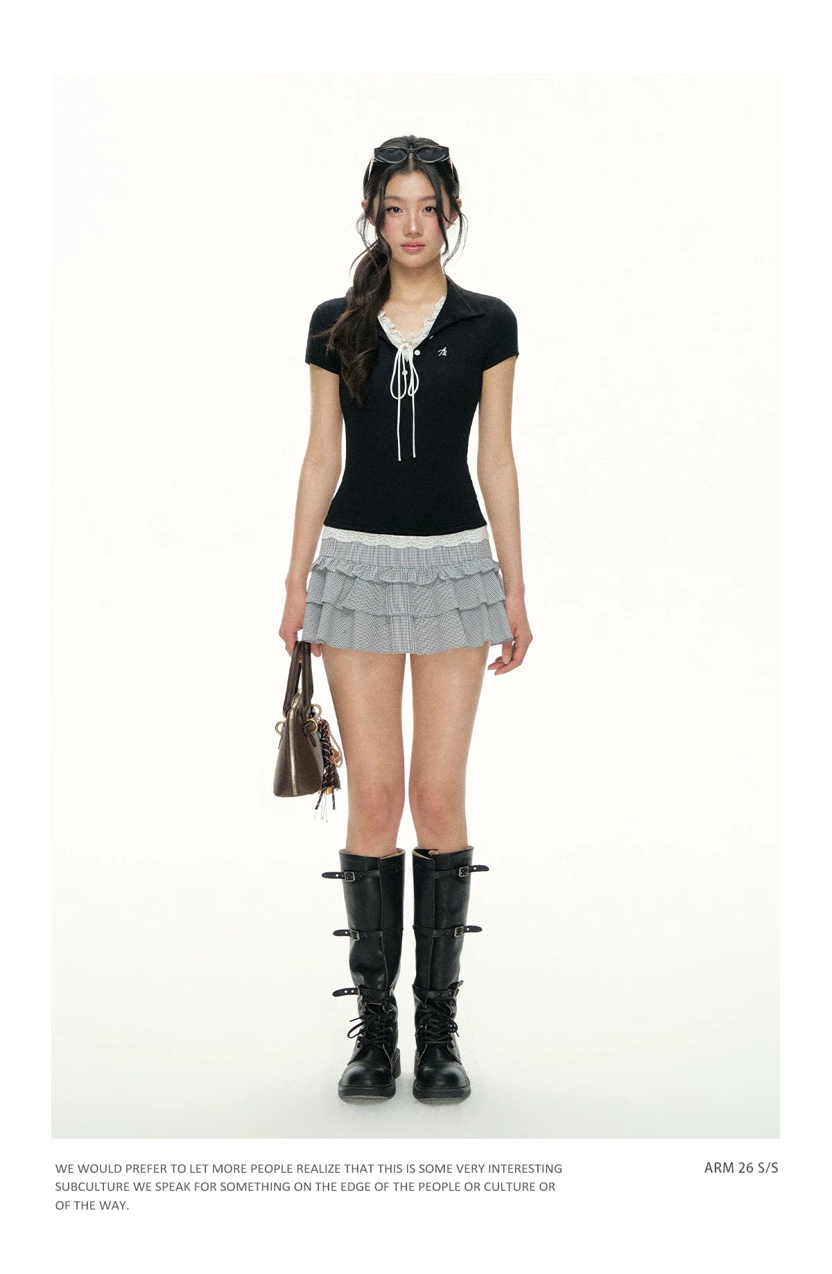 Ariseism Vintage Contrasting Lace Slim Tee