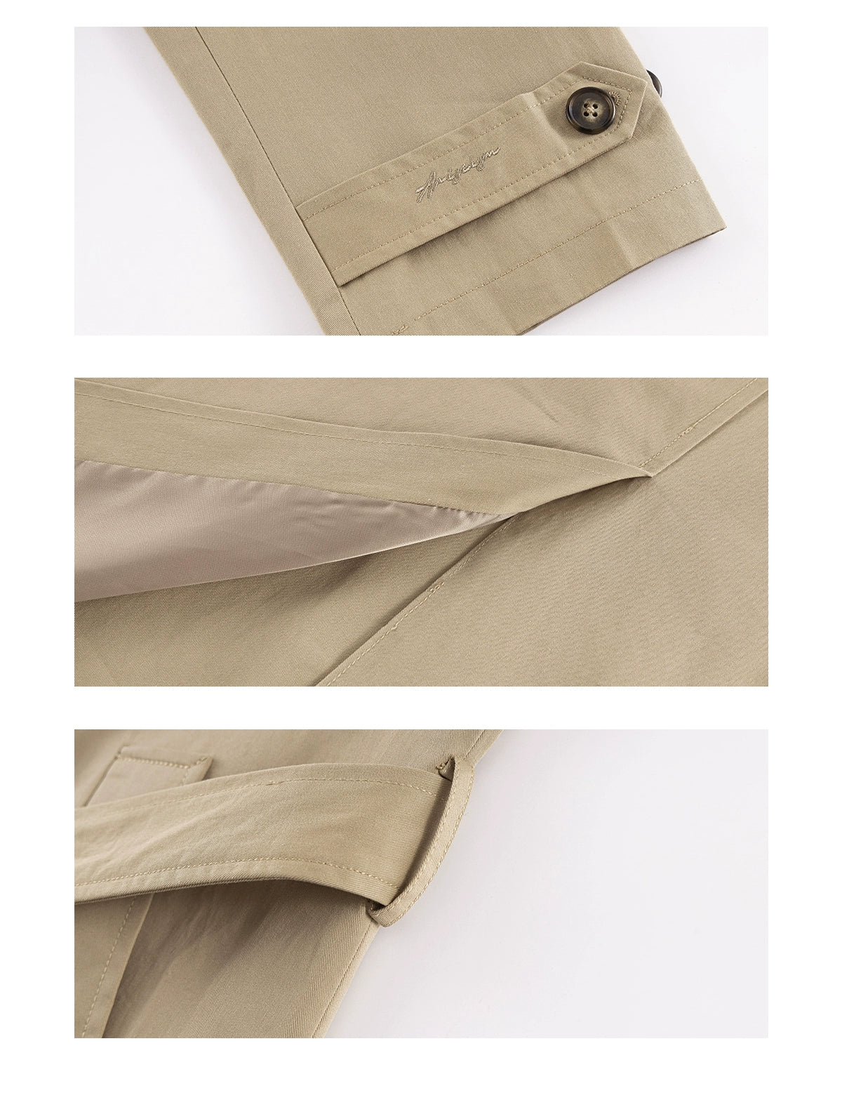 Ariseism Vintage Lapel Double-Breasted Temperament Windbreaker Jacket