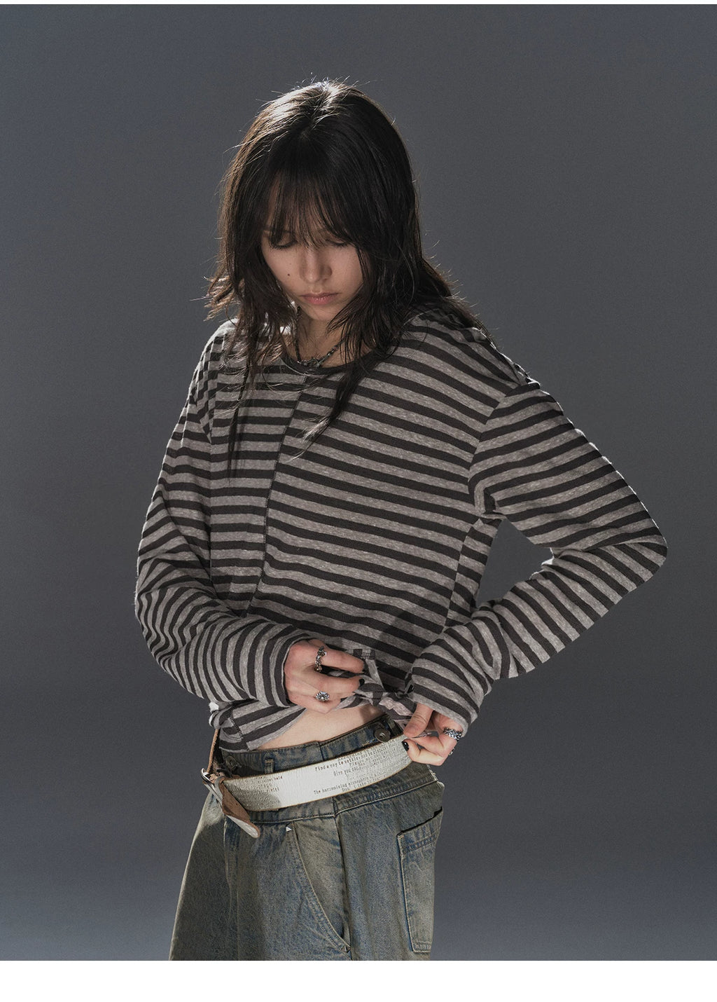 WearAndtear Striped Lightweight Hooded Long Sleeve