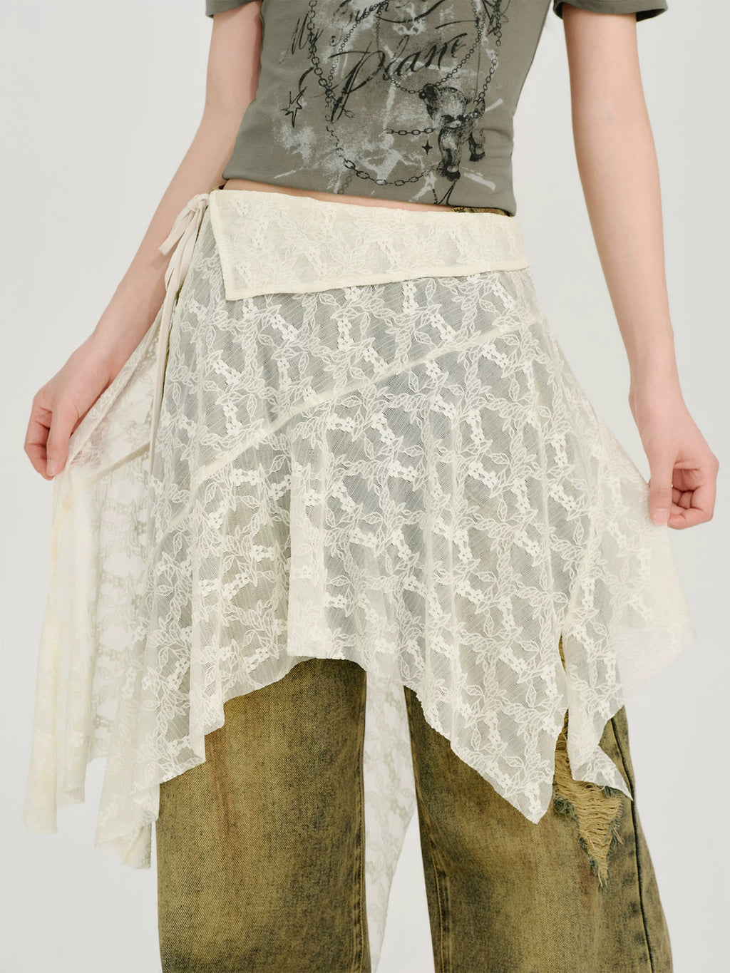 Girlyhalo Casual Irregular Fart Curtain