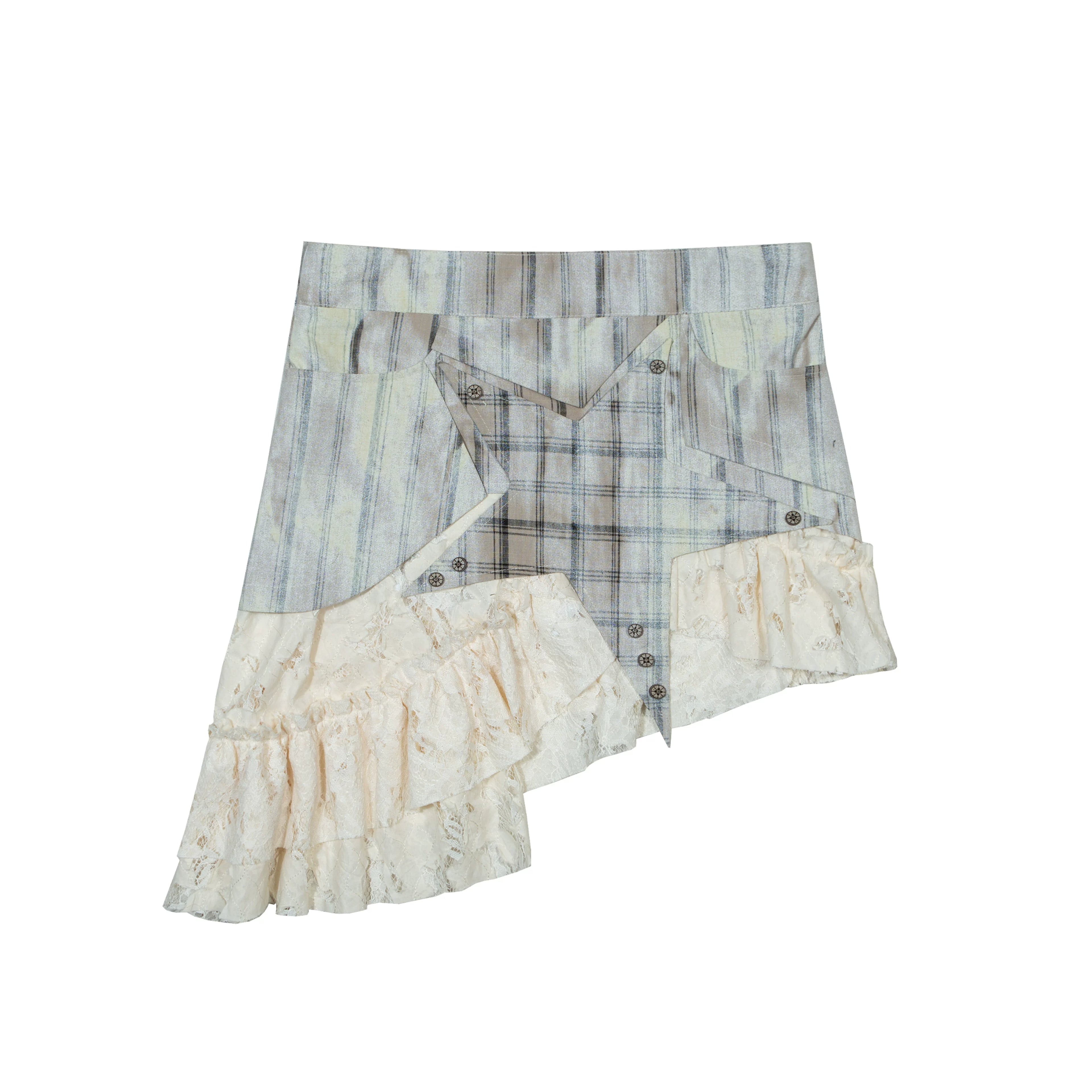 ARIADNAw Multi-layer Skirt Ripped Lace Skirt